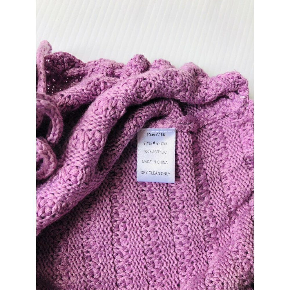 Love+Harmony Womens Knit The Game of Crochet Tank Crop Top Lavender purple  L - Picture 3 of 9
